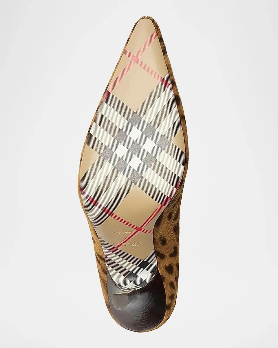 Burberry Dame 90MM Leopard-Print Calf Hair Pumps | Thumbnail 6 Burberry Dame 90MM Leopard-Print Calf Hair Pumps | Thumbnail 6
