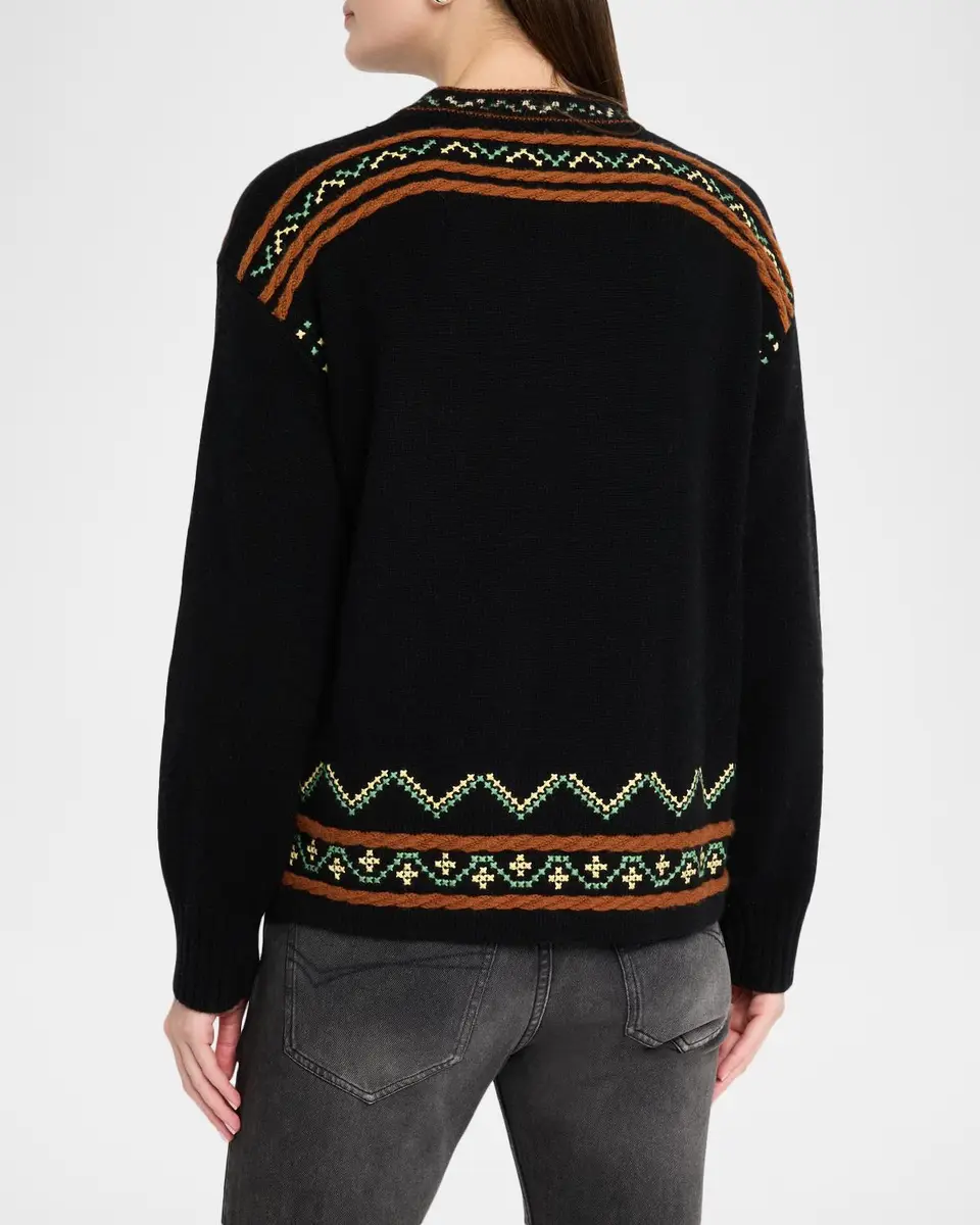 Guest In Residence Fisherman Embroidered Cashmere-Wool Henley Sweater | Thumbnail 3 Guest In Residence Fisherman Embroidered Cashmere-Wool Henley Sweater | Thumbnail 3
