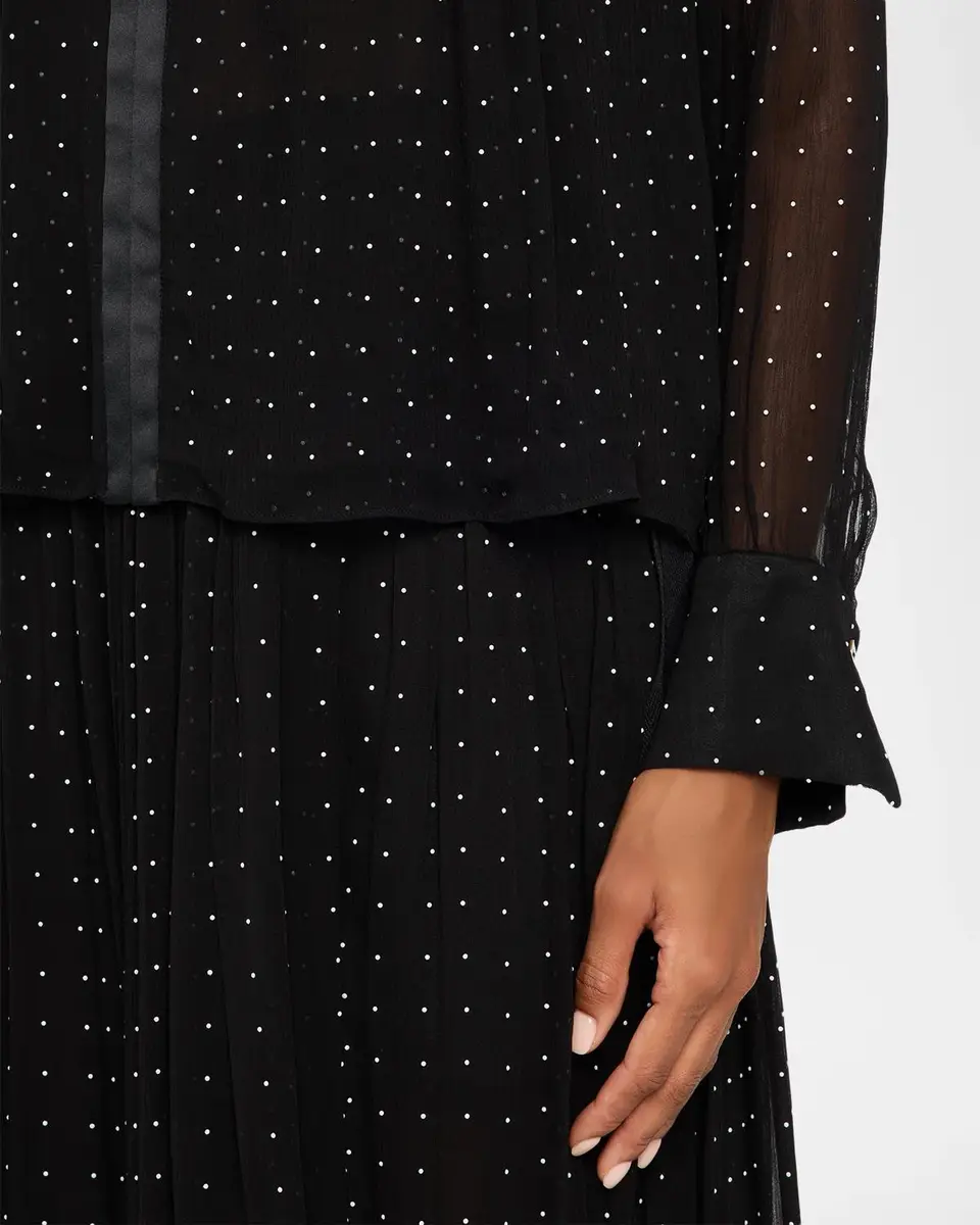 Vince Heat-Set Dot Sheer Gathered Blouse | Thumbnail 5 Vince Heat-Set Dot Sheer Gathered Blouse | Thumbnail 5