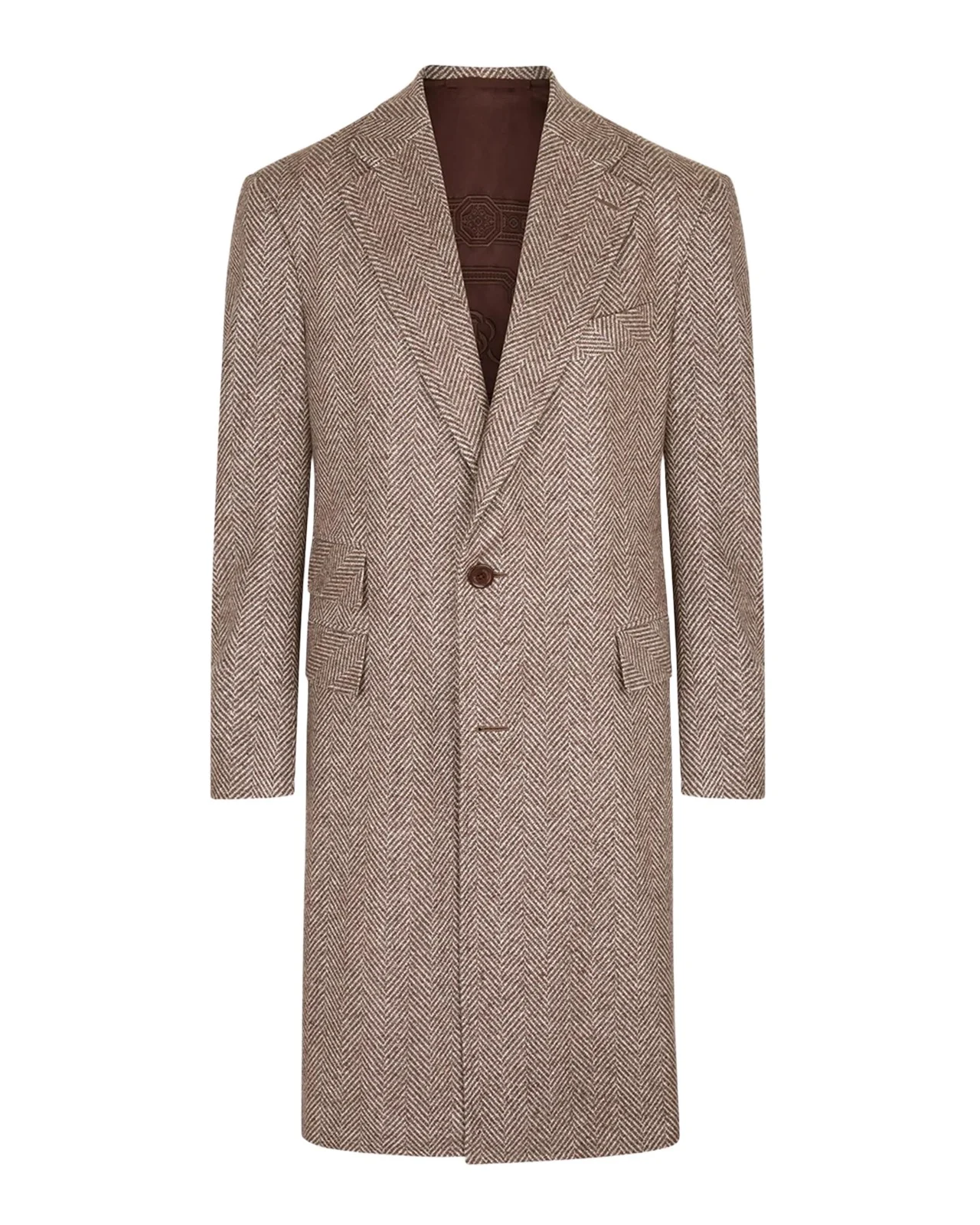 Stefano Ricci Men's Herringbone Cashmere & Silk Topcoat