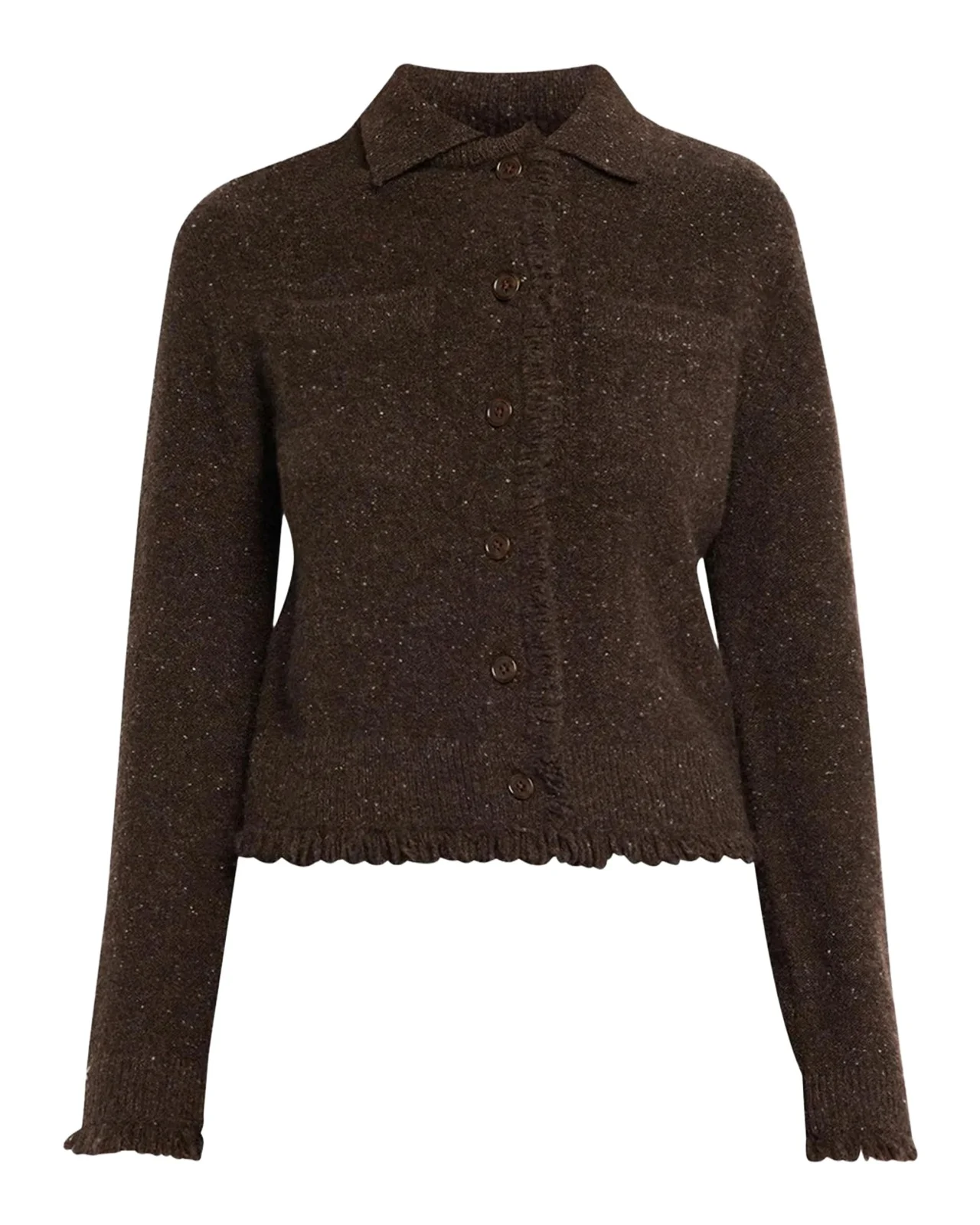 Vince Donegal-Style Cashmere Button-Front Cardigan