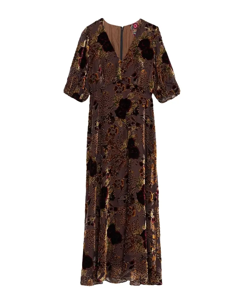 Cinco Floral Burnout Empire Maxi Dress