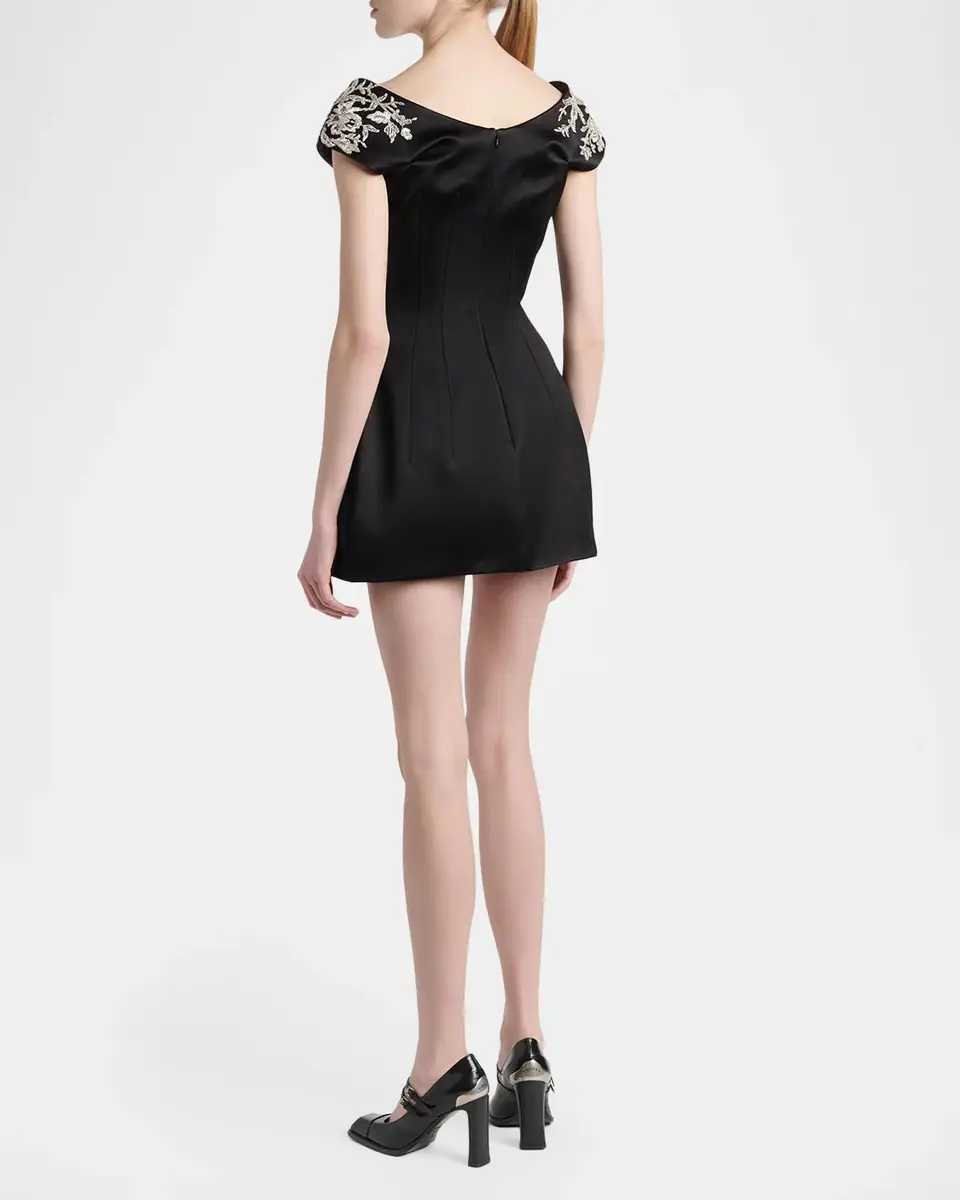 Alexander McQueen Embellished Off-The-Shoulder Mini Cocktail Dress | Thumbnail 3 Alexander McQueen Embellished Off-The-Shoulder Mini Cocktail Dress | Thumbnail 3