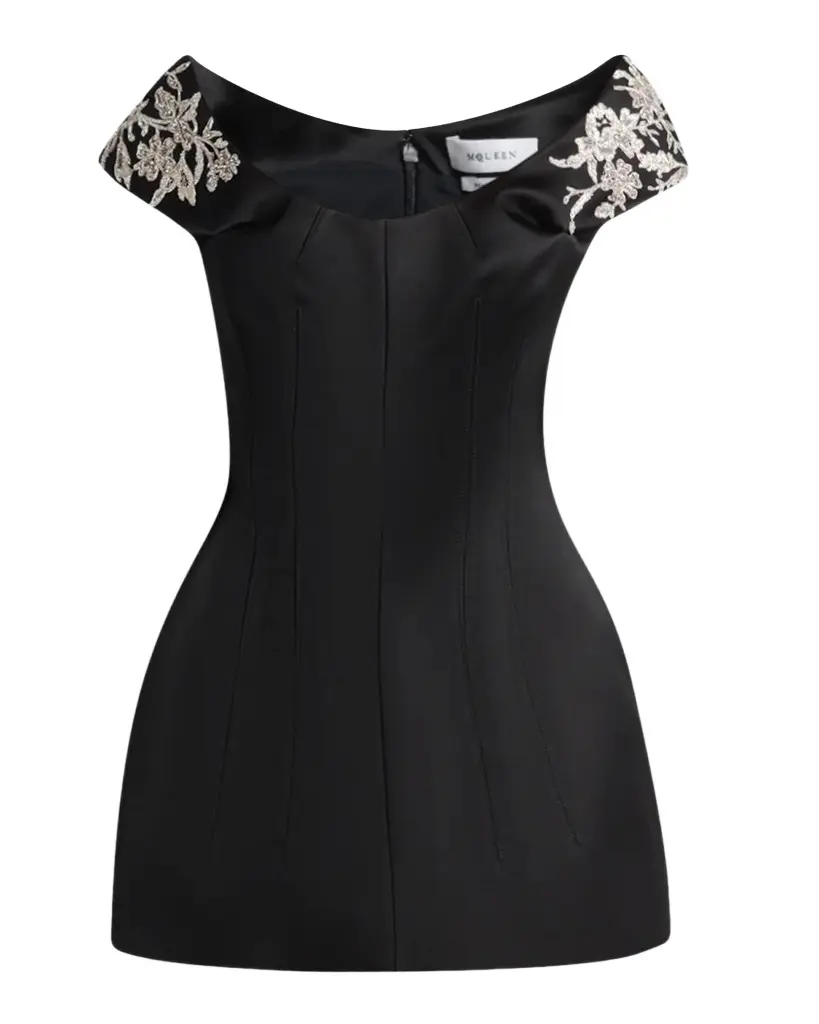Embellished Off-The-Shoulder Mini Cocktail Dress Embellished Off-The-Shoulder Mini Cocktail Dress