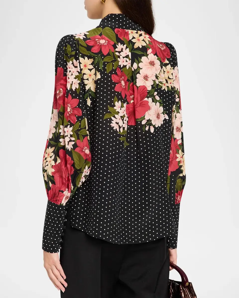 Ungaro Aviva Floral Polka Dot Silk Blouse | Thumbnail 3 Ungaro Aviva Floral Polka Dot Silk Blouse | Thumbnail 3