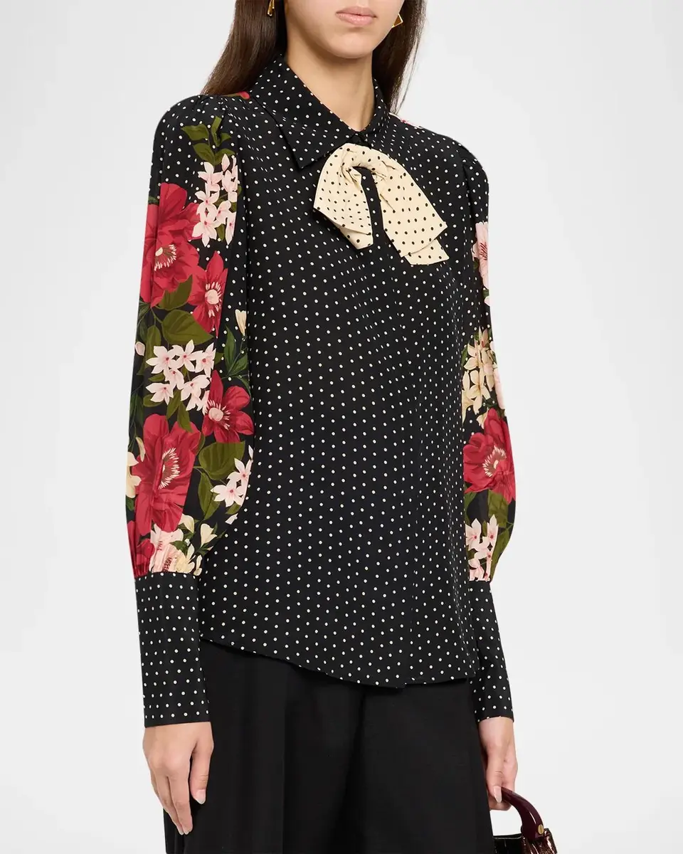 Ungaro Aviva Floral Polka Dot Silk Blouse | Thumbnail 4 Ungaro Aviva Floral Polka Dot Silk Blouse | Thumbnail 4