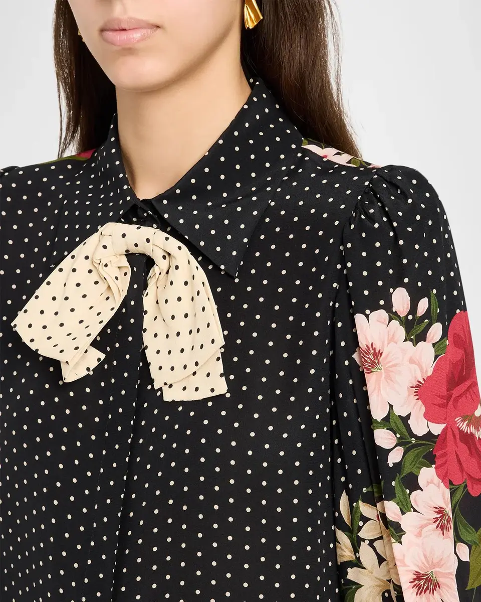 Ungaro Aviva Floral Polka Dot Silk Blouse | Thumbnail 5 Ungaro Aviva Floral Polka Dot Silk Blouse | Thumbnail 5