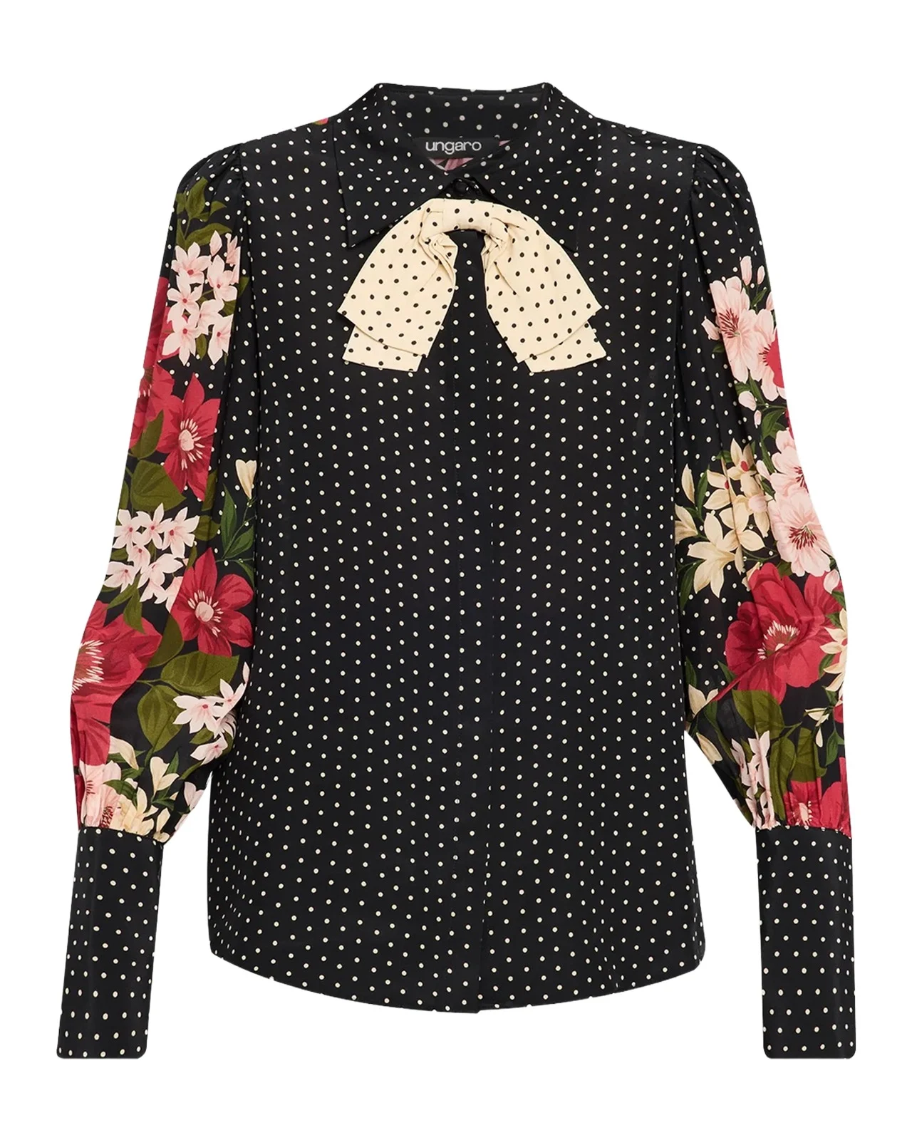Aviva Floral Polka Dot Silk Blouse Aviva Floral Polka Dot Silk Blouse