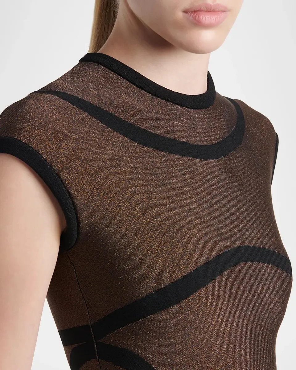 Alexander McQueen Geometric Trumpet Midi Dress | Thumbnail 5 Alexander McQueen Geometric Trumpet Midi Dress | Thumbnail 5