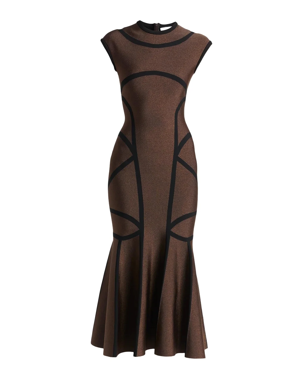 Geometric Trumpet Midi Dress