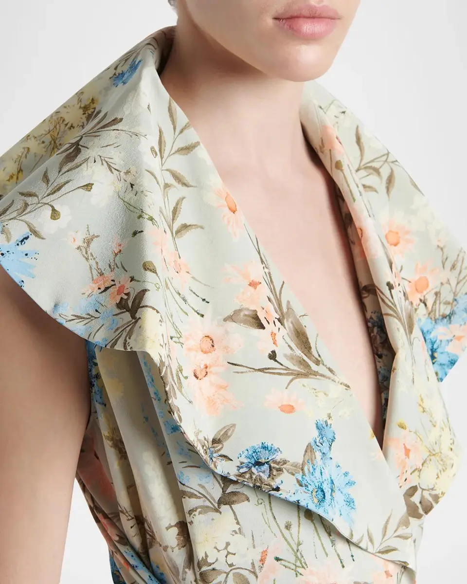 Alexander McQueen Floral Silk Midi Dress | Thumbnail 5