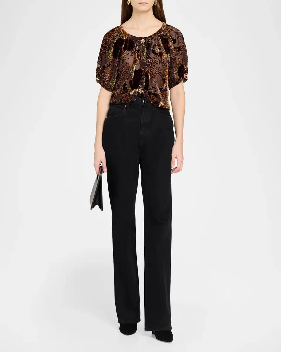 Johnny Was Avah Sheer Floral Burnout Blouse | Thumbnail 2