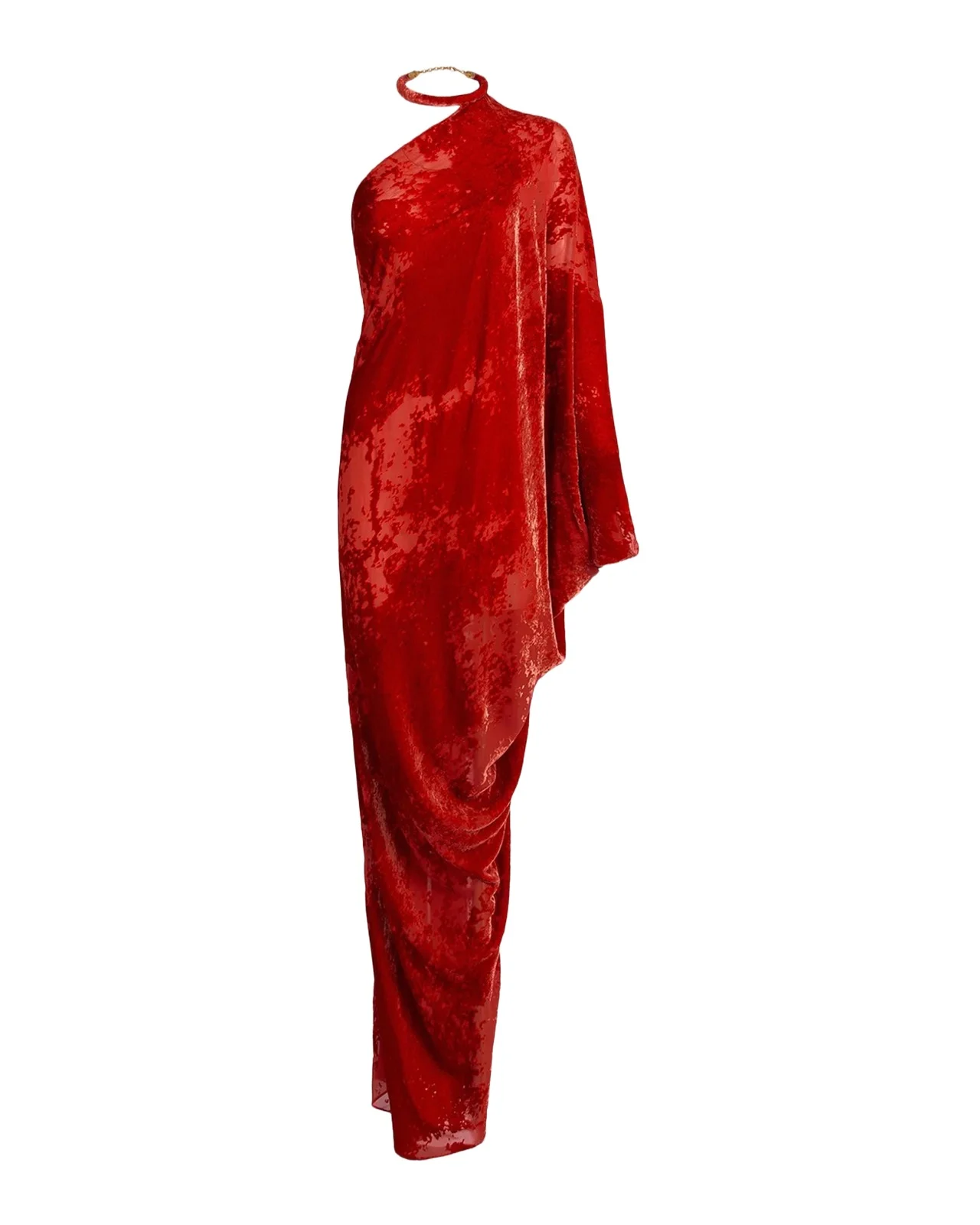 Erica Velvet Burnout One-Shoulder Maxi Dress