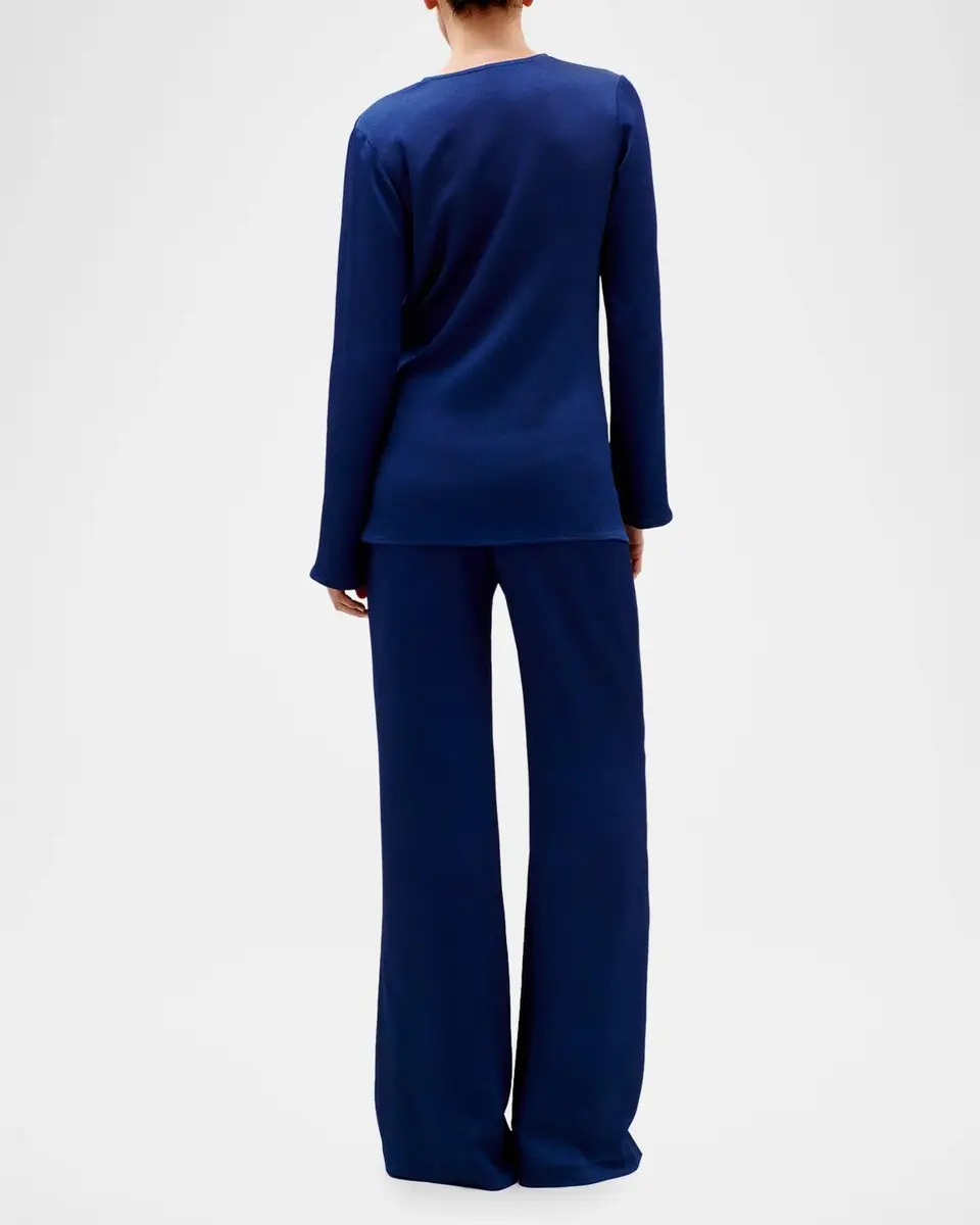 Silvia Tcherassi Tayra Knotted Long-Sleeve Wrap Blouse | Thumbnail 3 Silvia Tcherassi Tayra Knotted Long-Sleeve Wrap Blouse | Thumbnail 3