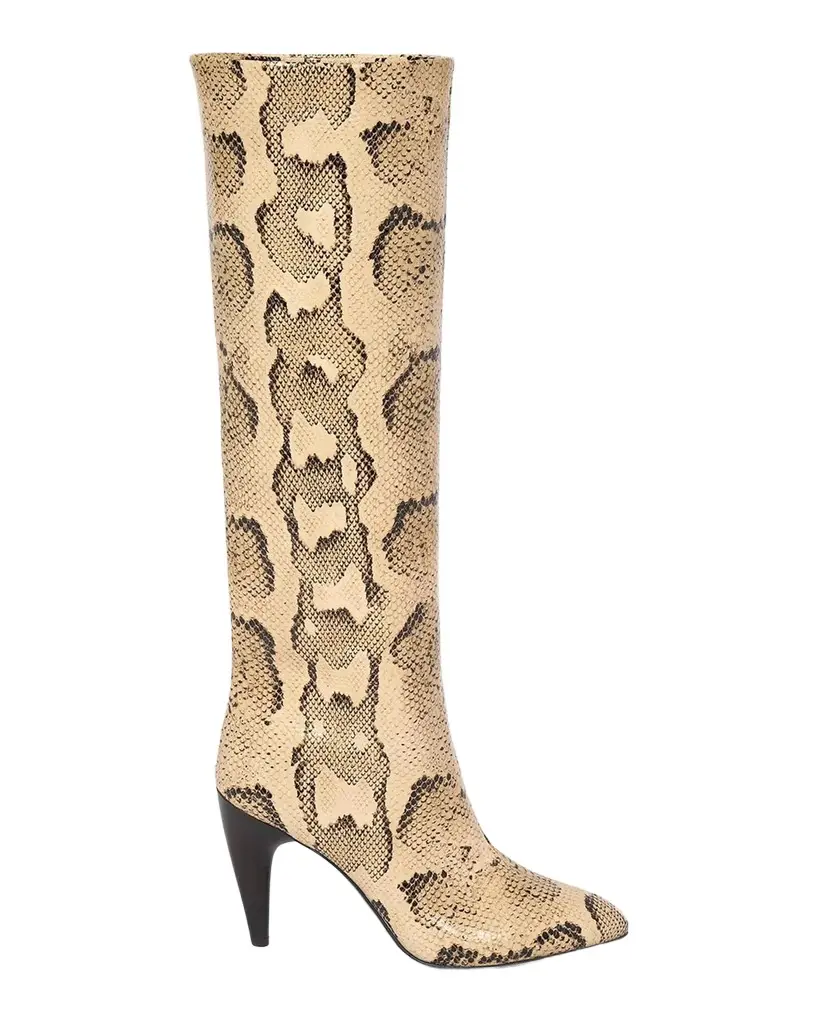Etoile Isabel Marant Jany 90MM Snakeskin-Embossed Leather Boots