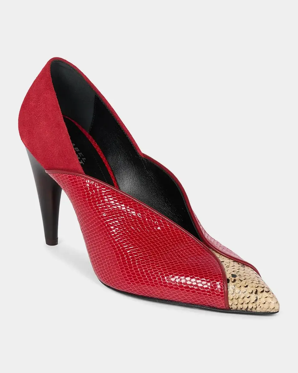 Etoile Isabel Marant Luza 90MM Leather-Velvet Pumps | Thumbnail 3 Etoile Isabel Marant Luza 90MM Leather-Velvet Pumps | Thumbnail 3