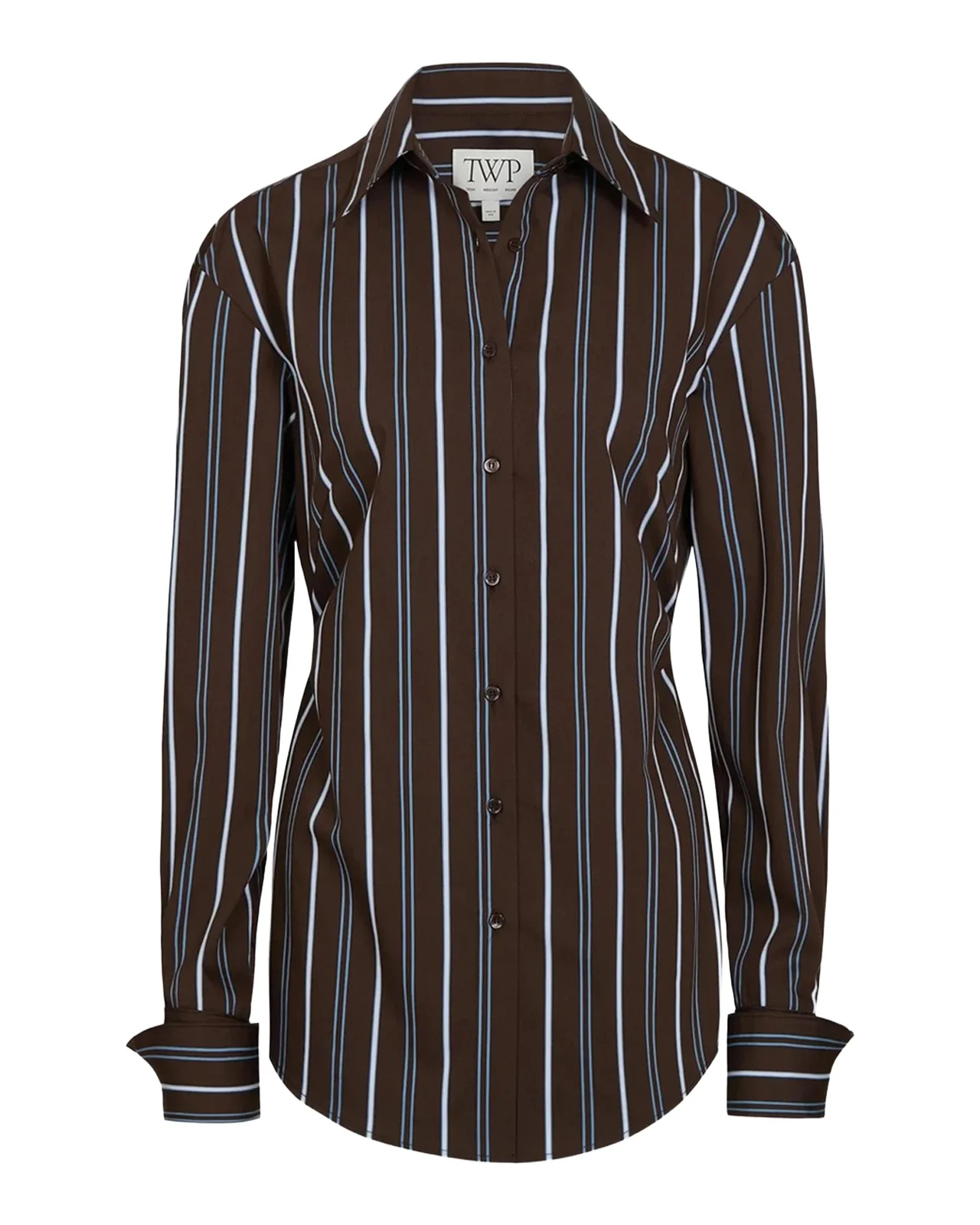 TWP The Night We Met Striped Cotton-Blend Shirt