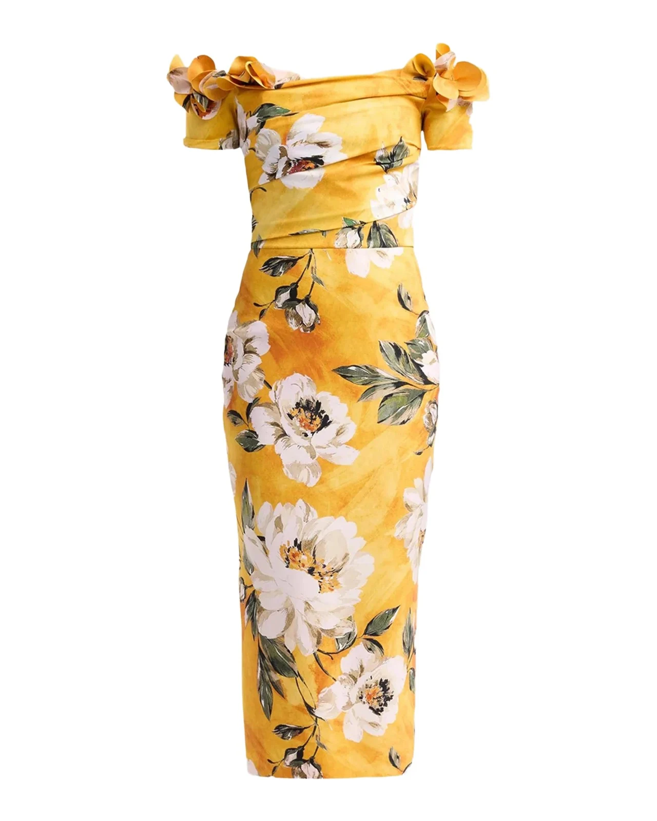 Chiara Boni La Petite Robe Yiana Floral Off-the-Shoulder Midi Dress