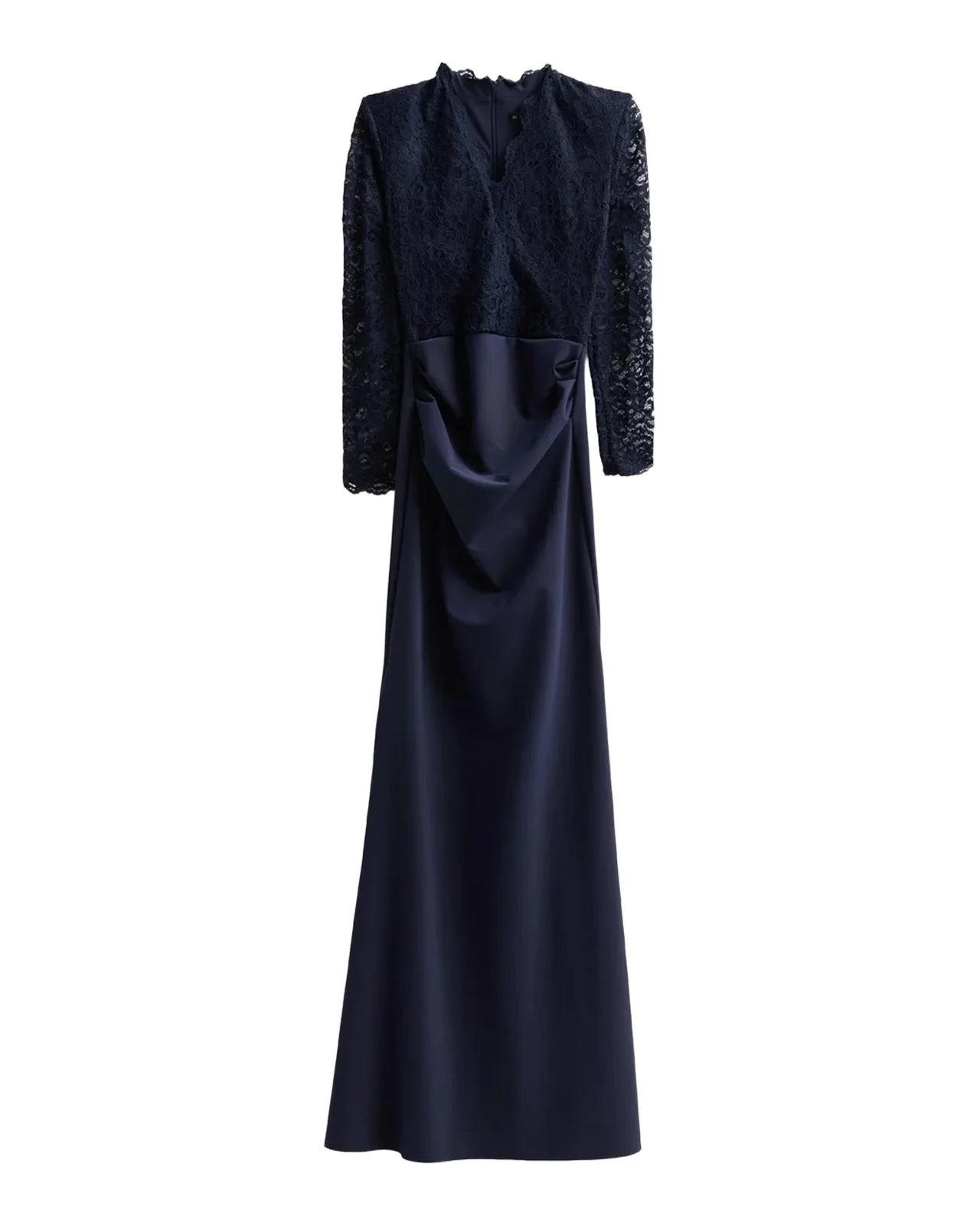 Chiara Boni La Petite Robe Tilia Lace Long-Sleeve Trumpet Gown