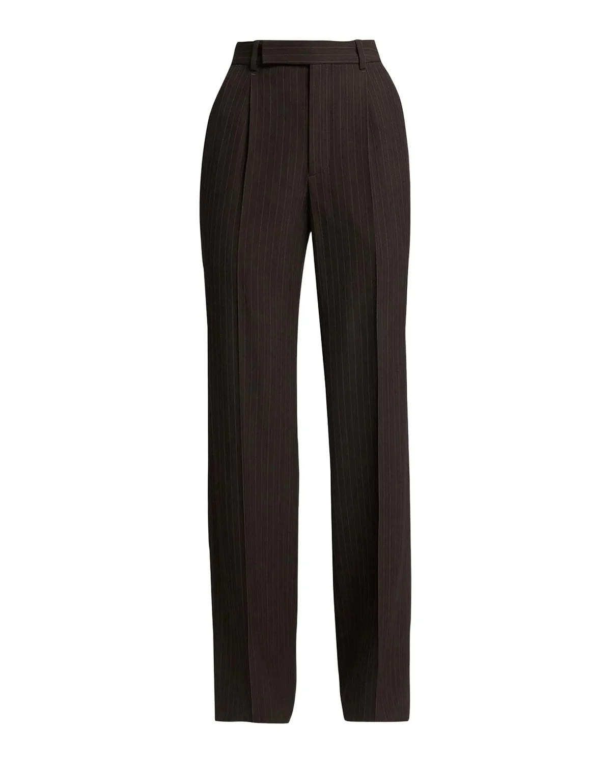 Pinstriped Wool Crepe De Laine Straight-Leg Trousers Pinstriped Wool Crepe De Laine Straight-Leg Trousers
