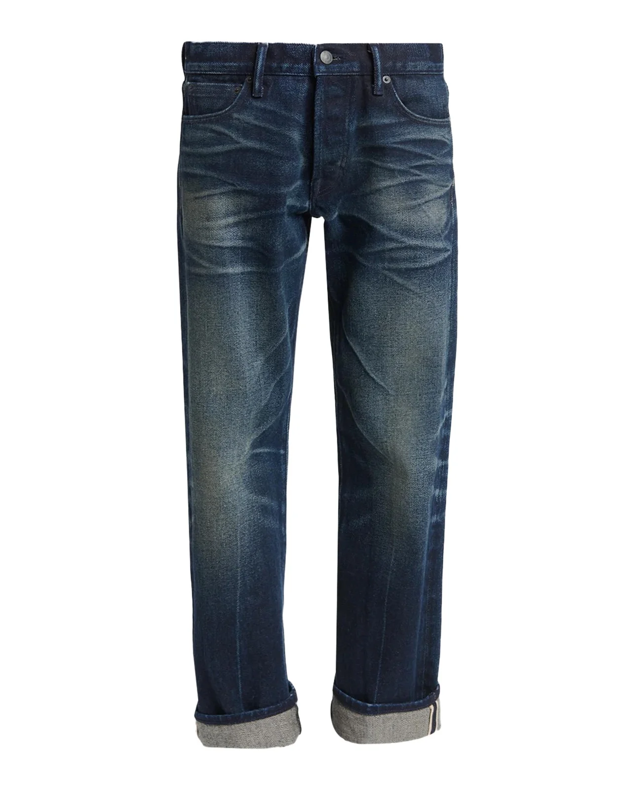 Tom Ford Low-Waist Stonewashed Denim Straight-Leg Boyfriend Pants