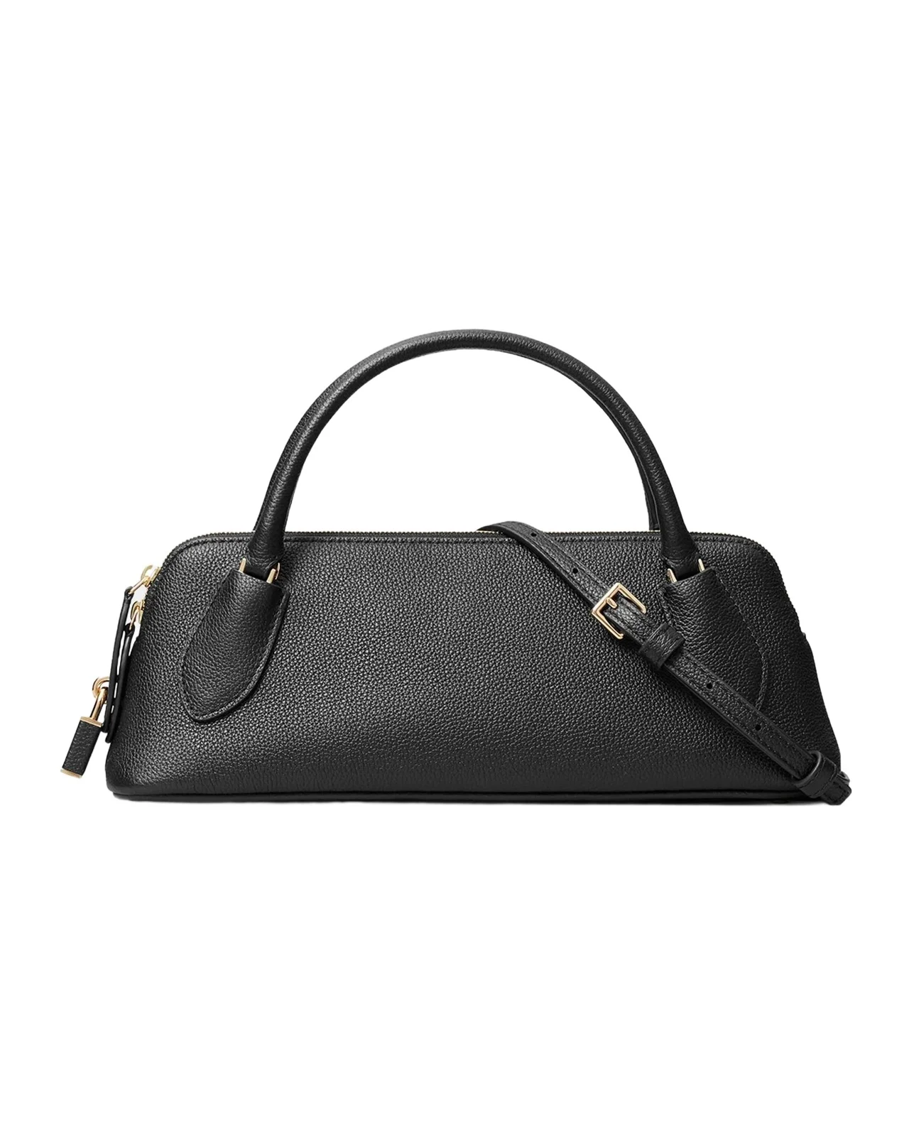 Lock Leather Top Handle Bag