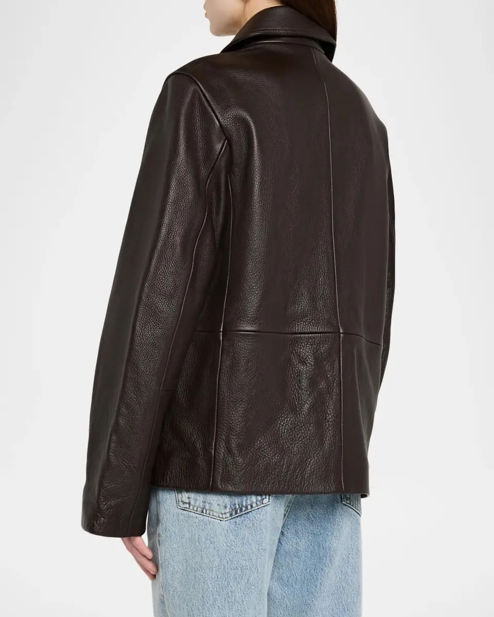 TOTEME Garderob Grained Leather Jacket | Thumbnail 3 TOTEME Garderob Grained Leather Jacket | Thumbnail 3