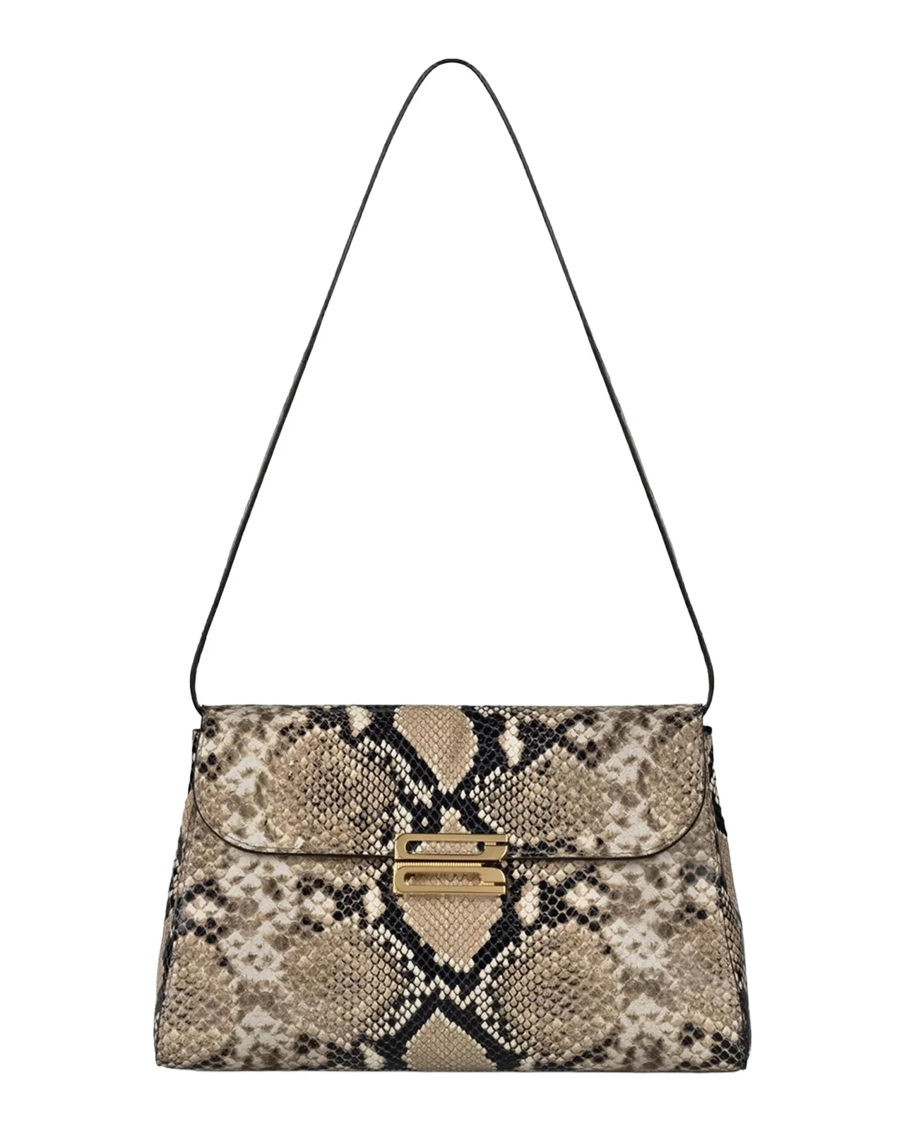 Victoria Beckham Dorian Printed Snake-Embossed Leather Shoulder Bag