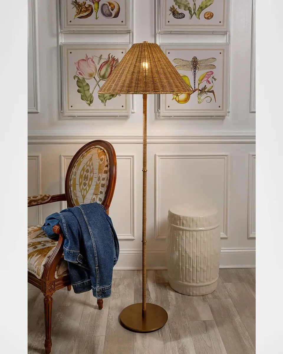 Port 68 Malibu 61" Rattan Floor Lamp | Thumbnail 4 Port 68 Malibu 61" Rattan Floor Lamp | Thumbnail 4