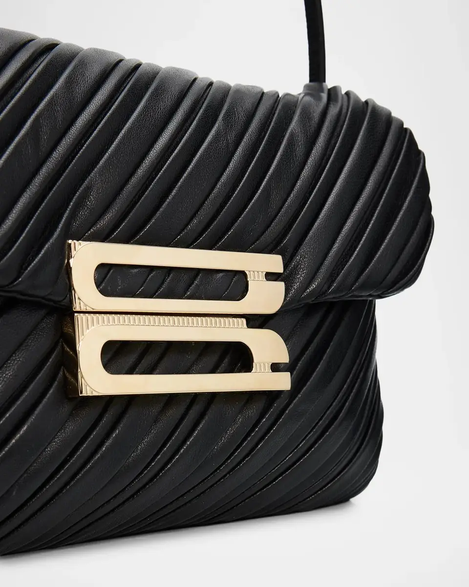 Victoria Beckham Soft Dorian Pleated Leather Shoulder Bag | Thumbnail 4