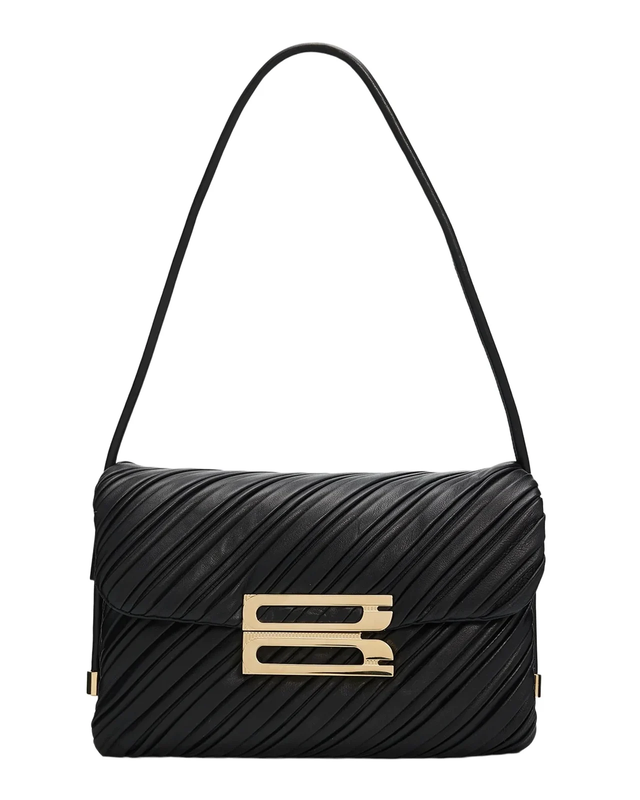Victoria Beckham Soft Dorian Pleated Leather Shoulder Bag