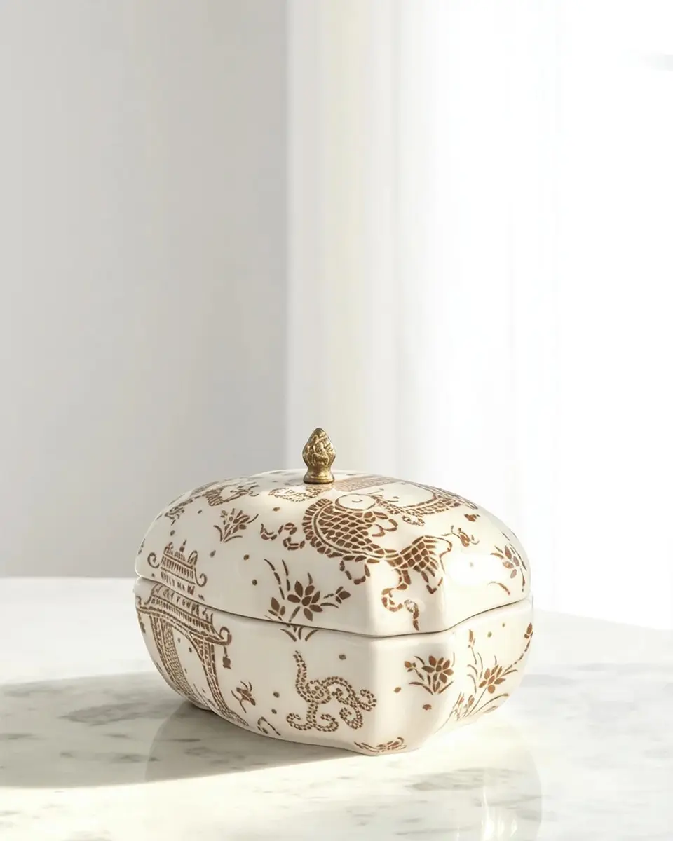 Port 68 Dragon Pagoda Porcelain Box | Thumbnail 2 Port 68 Dragon Pagoda Porcelain Box | Thumbnail 2