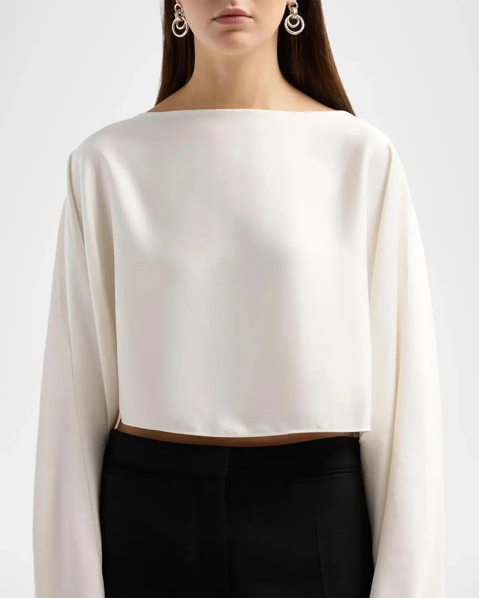 Lapointe Satin Boatneck Caftan Top | Thumbnail 5 Lapointe Satin Boatneck Caftan Top | Thumbnail 5