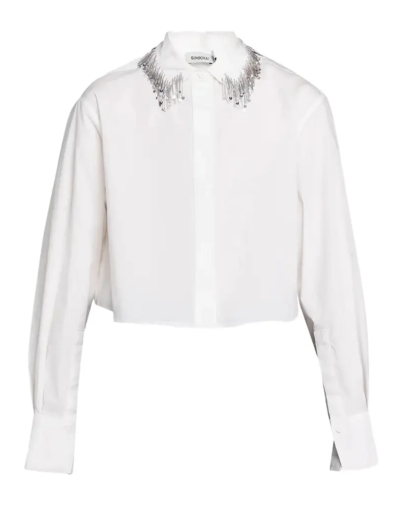 Renata Embellished Button-Front Shirt Renata Embellished Button-Front Shirt