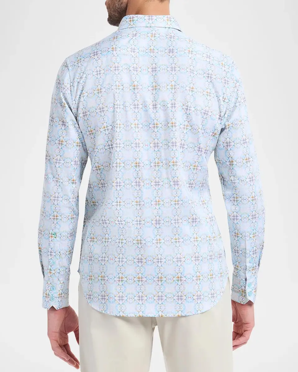 Robert Graham Runnymede Geometric Stretch-Cotton Shirt | Thumbnail 3 Robert Graham Runnymede Geometric Stretch-Cotton Shirt | Thumbnail 3