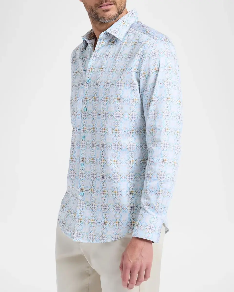 Robert Graham Runnymede Geometric Stretch-Cotton Shirt | Thumbnail 6 Robert Graham Runnymede Geometric Stretch-Cotton Shirt | Thumbnail 6