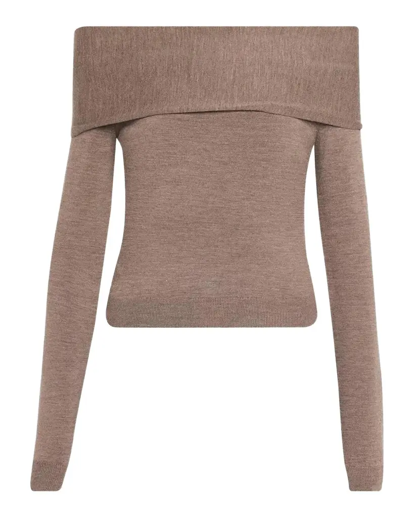 Delphia Off-Shoulder Wool Top Delphia Off-Shoulder Wool Top