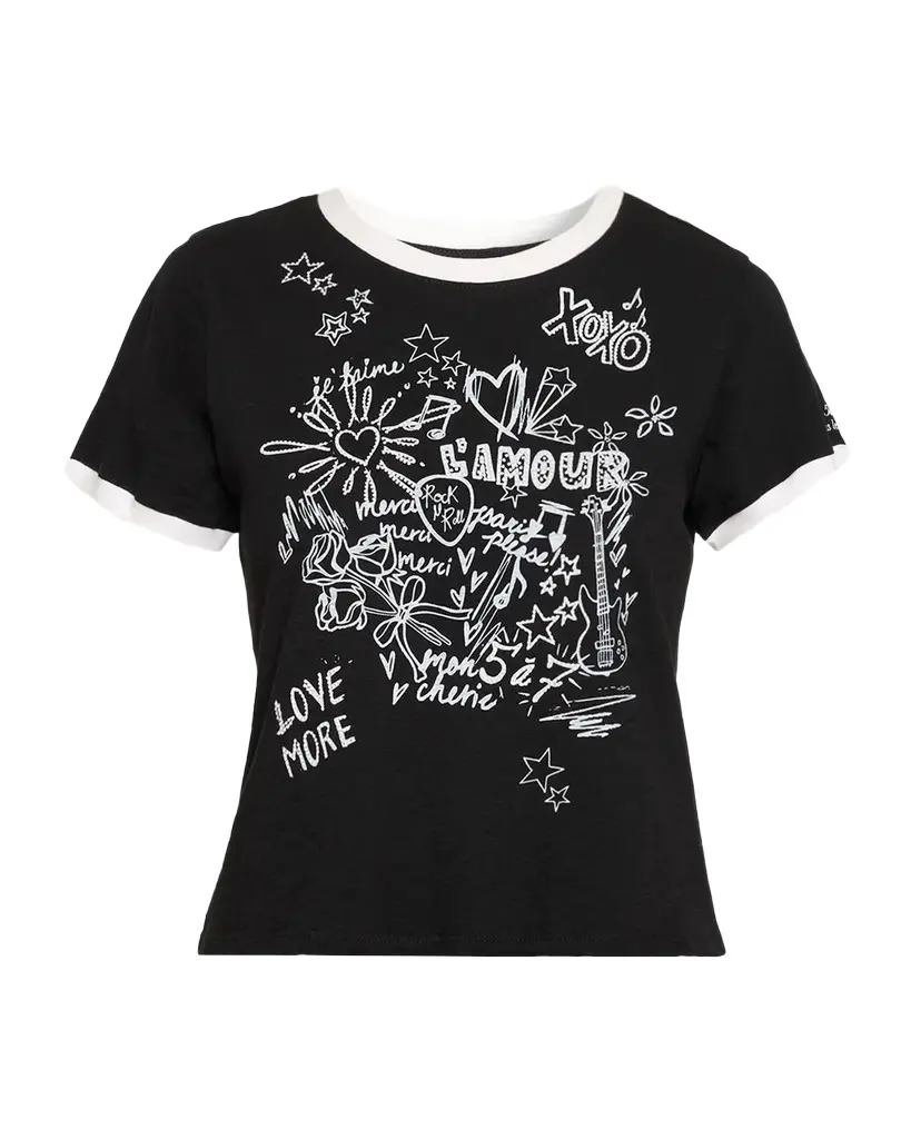 L 'Amour Doodle Ringer T-Shirt L 'Amour Doodle Ringer T-Shirt