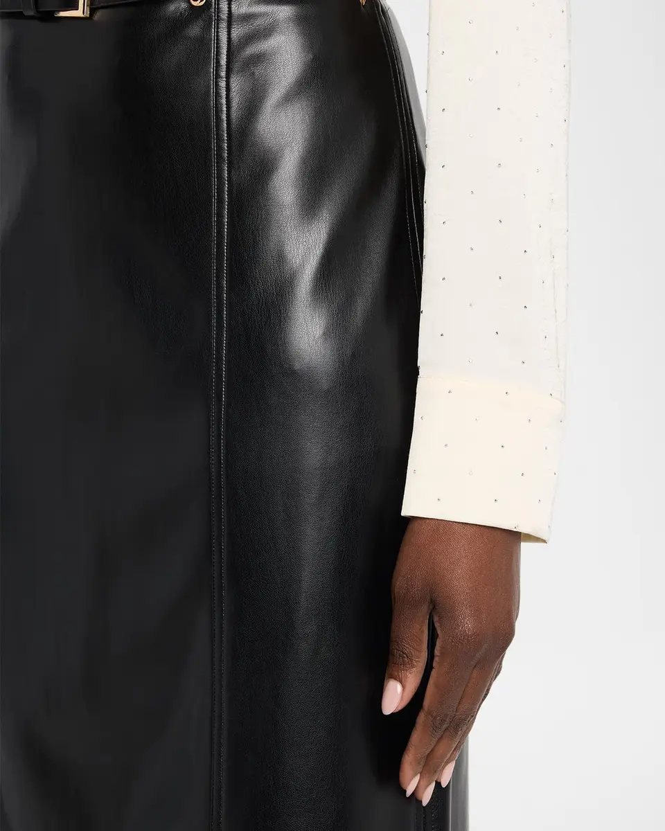 Milly Nico Faux-Leather Midi Skirt | Thumbnail 5 Milly Nico Faux-Leather Midi Skirt | Thumbnail 5
