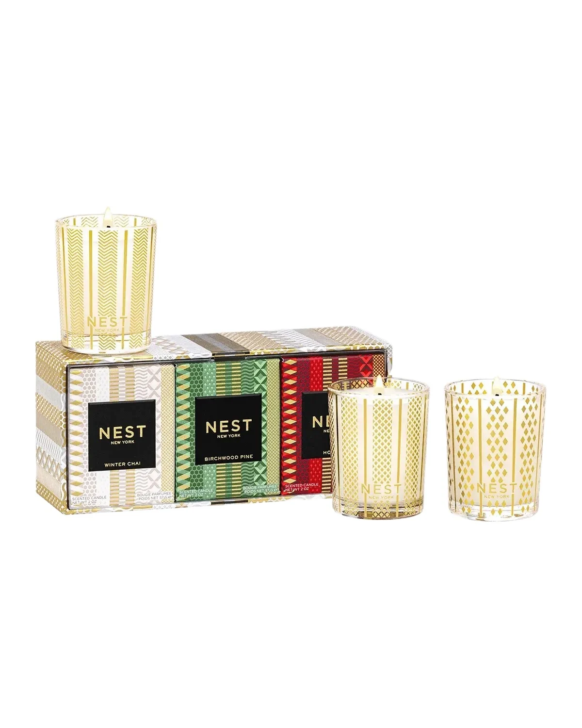 NEST New York Festive 3-Piece Votive Candle Set