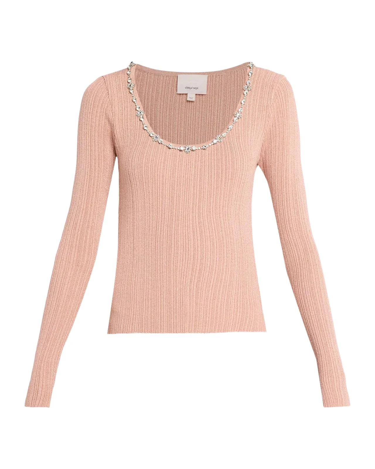 Aminta Embellished Scoop-Neck Top