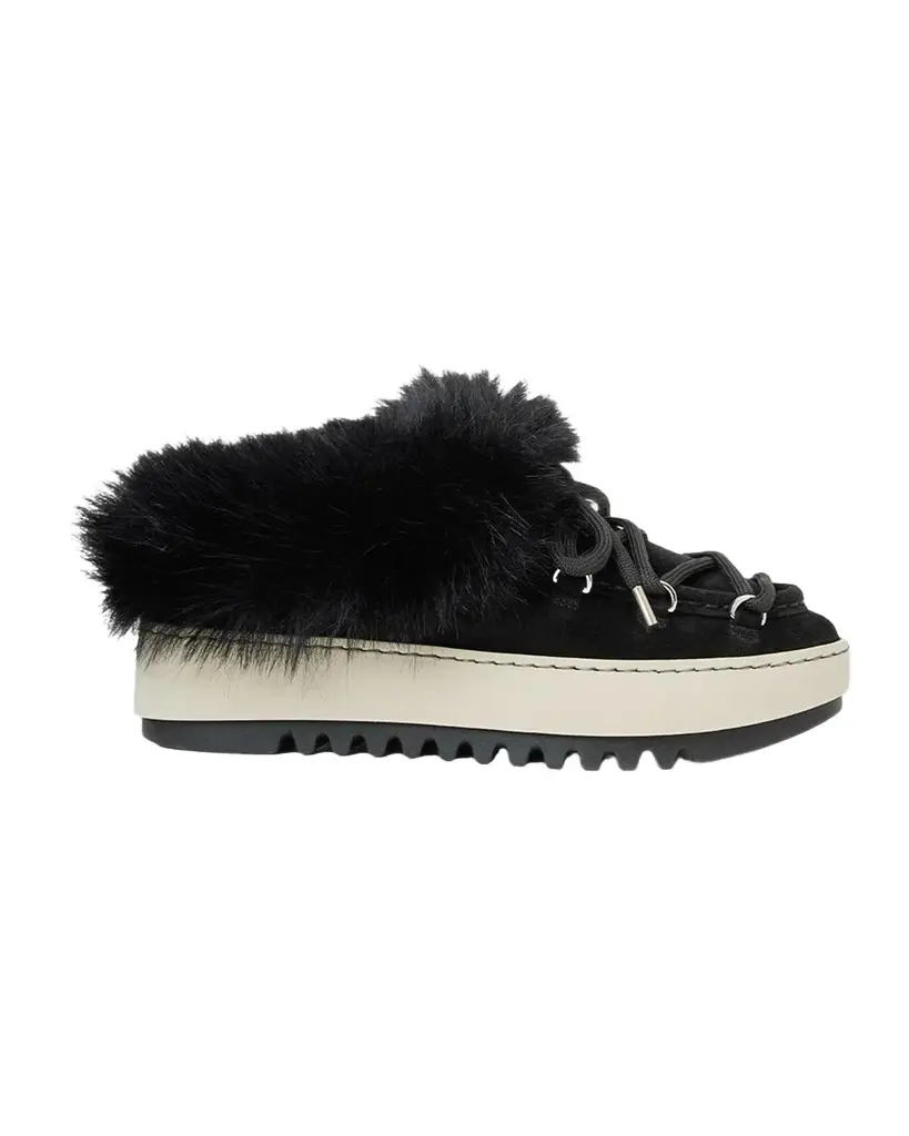 Aquatalia Anise Shearling-Lined Waterproof Suede Mules