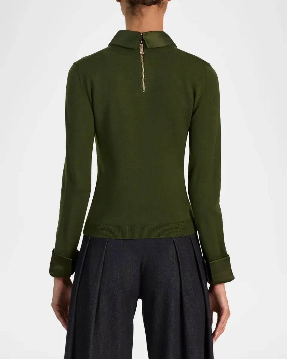 Alice + Olivia Porla Wool-Blend Spread-Collar Sweater | Thumbnail 3