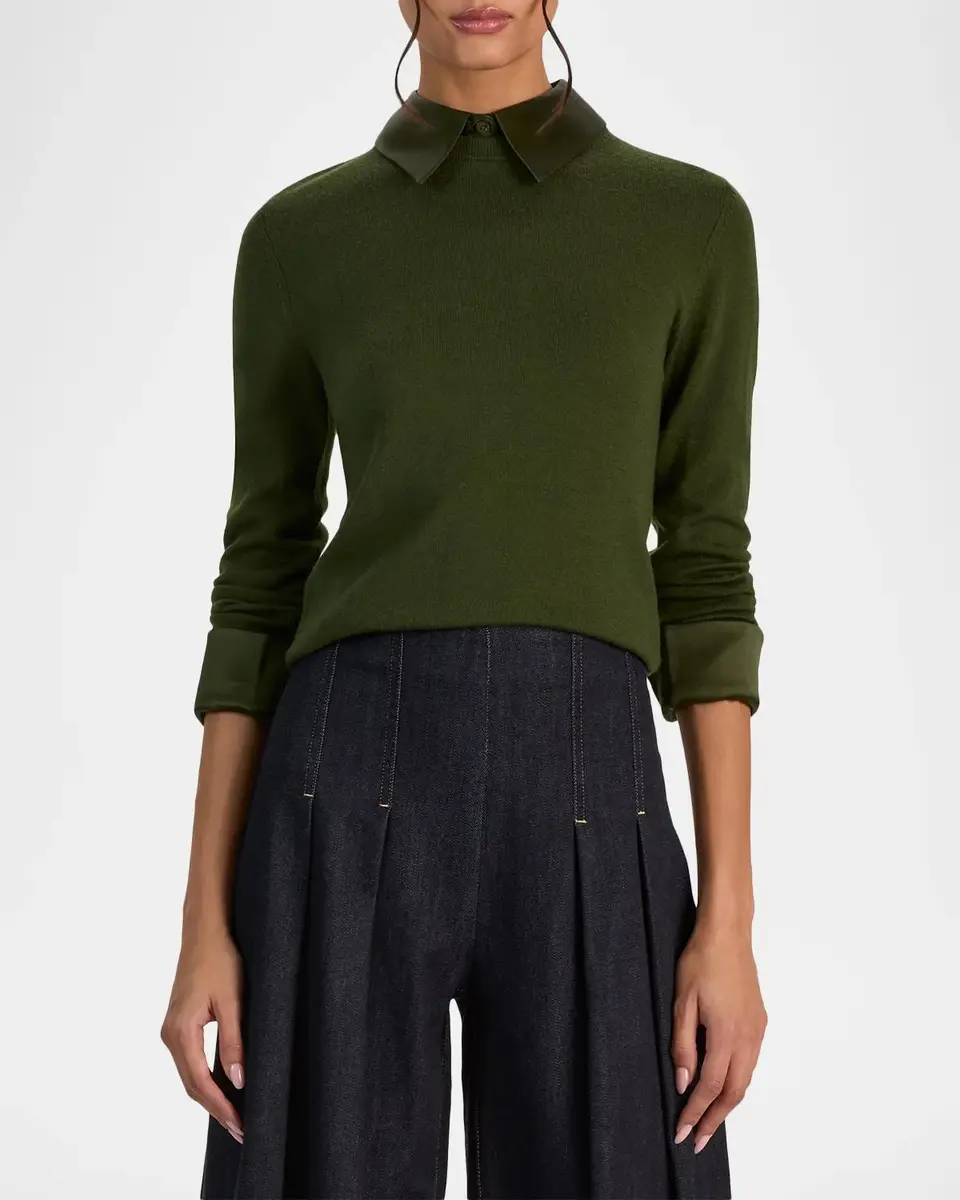 Alice + Olivia Porla Wool-Blend Spread-Collar Sweater | Thumbnail 4