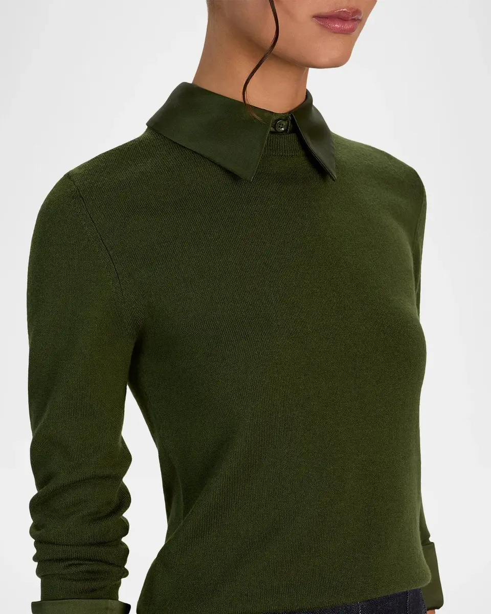 Alice + Olivia Porla Wool-Blend Spread-Collar Sweater | Thumbnail 5