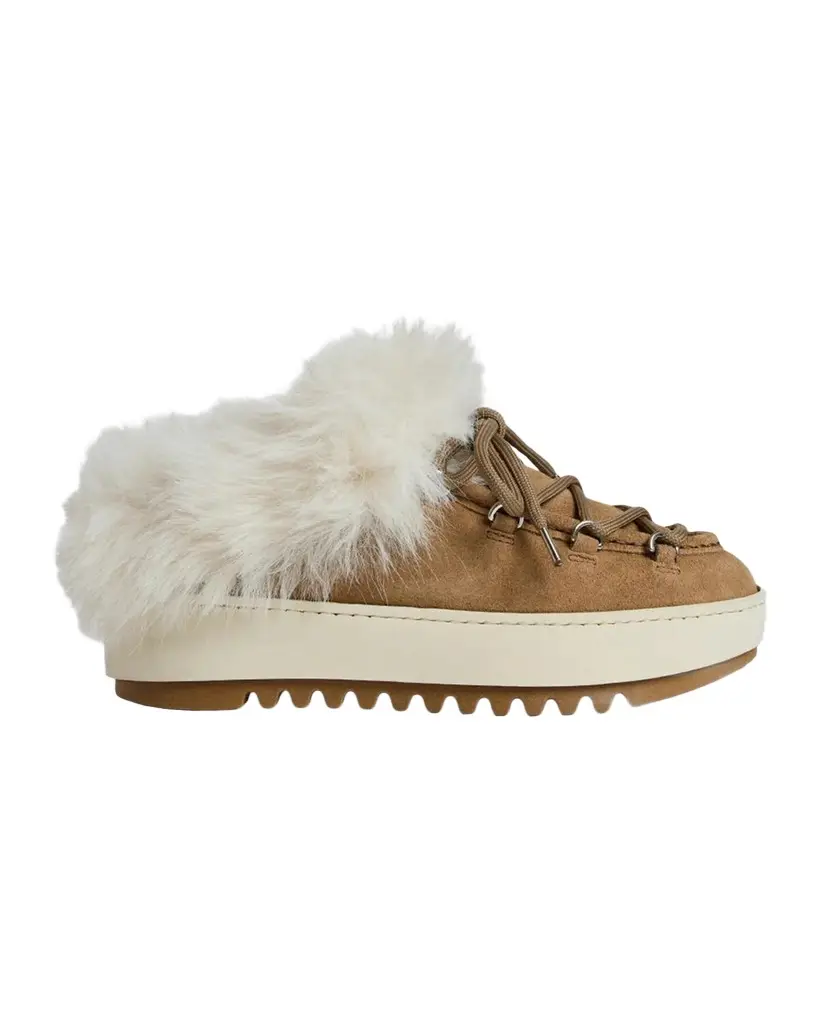 Aquatalia Anise Shearling-Lined Waterproof Suede Mules