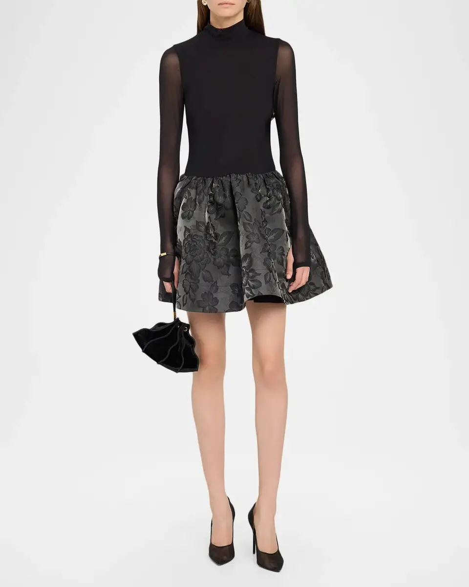 Alice + Olivia Chara Combo Drop-Waist Mini Dress | Thumbnail 2 Alice + Olivia Chara Combo Drop-Waist Mini Dress | Thumbnail 2