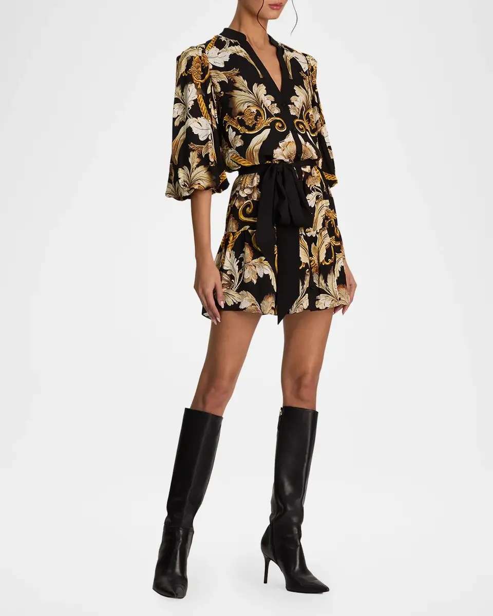 Alice + Olivia Antonette Tiered Mini Shirtdress | Thumbnail 4 Alice + Olivia Antonette Tiered Mini Shirtdress | Thumbnail 4