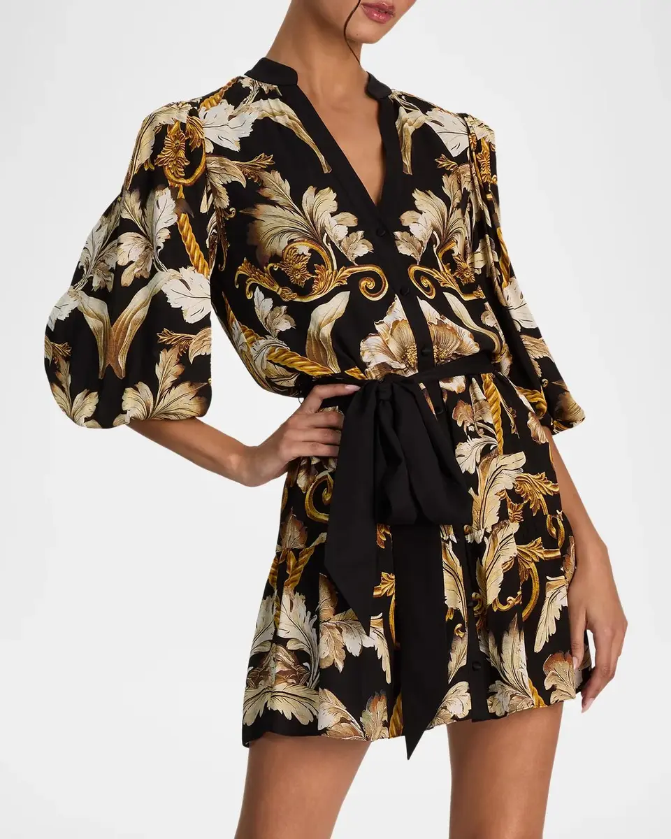 Alice + Olivia Antonette Tiered Mini Shirtdress | Thumbnail 6 Alice + Olivia Antonette Tiered Mini Shirtdress | Thumbnail 6