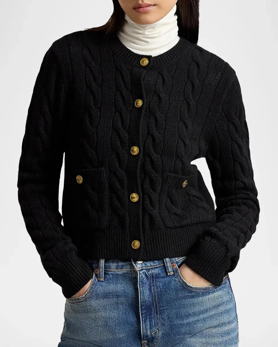 Polo Ralph Lauren Wool-Cashmere Cable-Knit Cardigan | Thumbnail 4